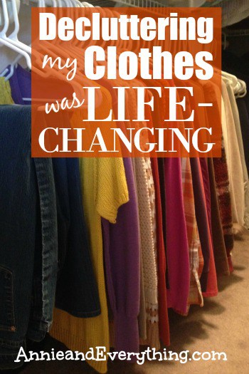 Do you struggle with choosing what to wear each day? Read about how decluttering my clothes has simplified the process!