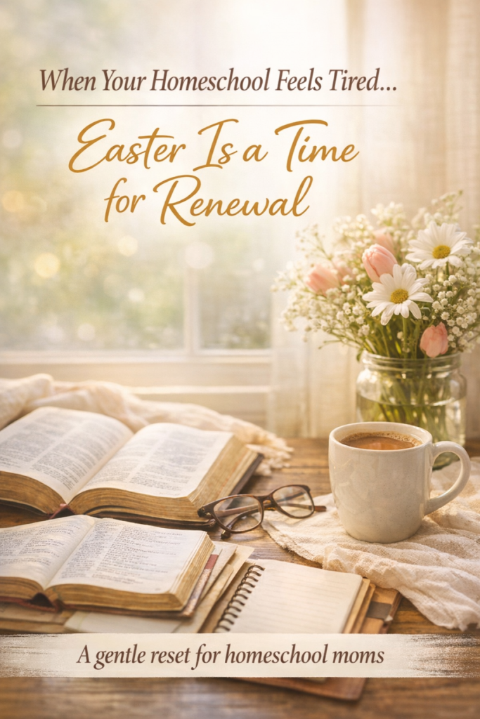 Feeling burned out by spring in your homeschool year? You’re not alone. Easter reminds us that renewal often comes after the hardest seasons. If your homeschool plans feel messy, unfinished, or exhausting right now, this encouragement is for you. Discover how a simple Easter reset can help you finish the year with peace instead of pressure.